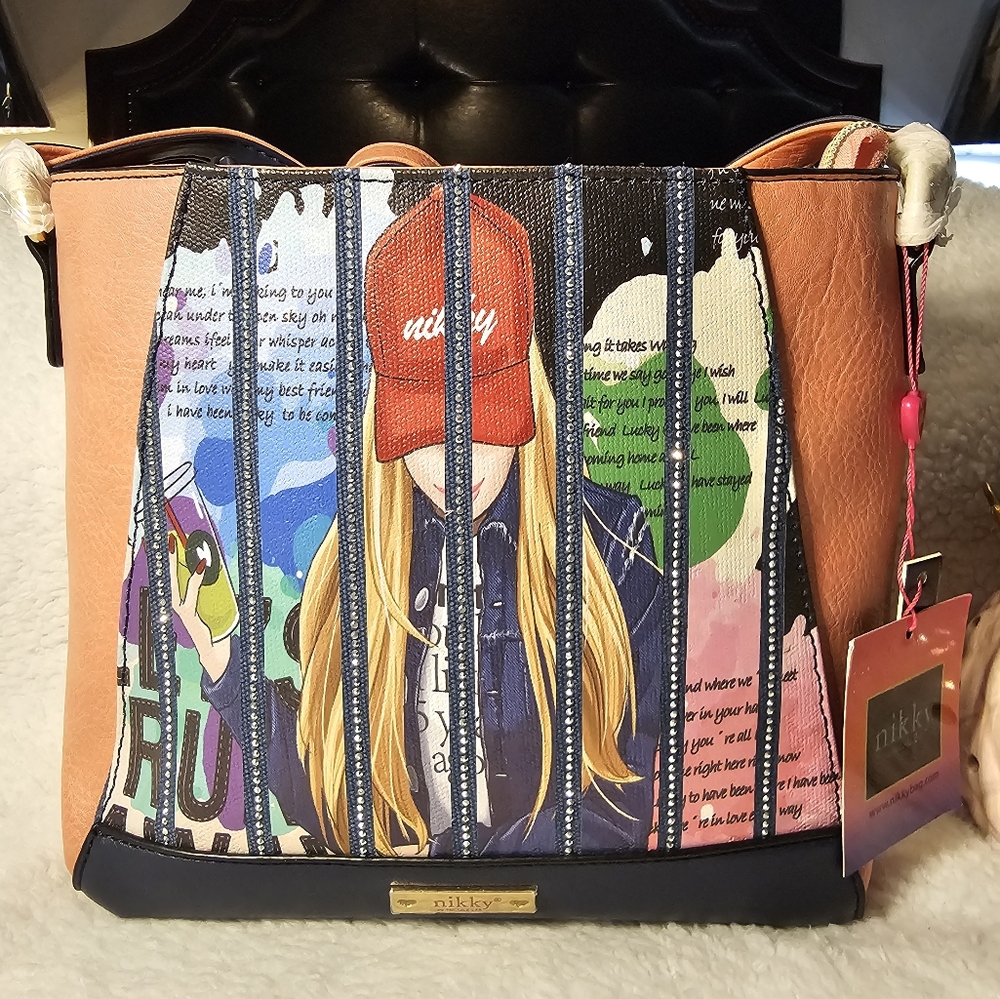 Nikky By Nicole Lee Graphic Crossbody Women's Bag - Kimberly Falls In Love